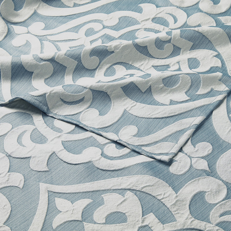 Rideau de douche jacquard, Aqua / argenté