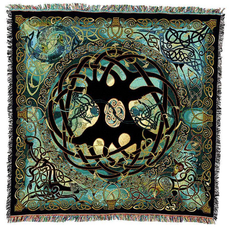 Jeté en coton Pure Country Weavers, Tapisserie arbre de vie celtique
