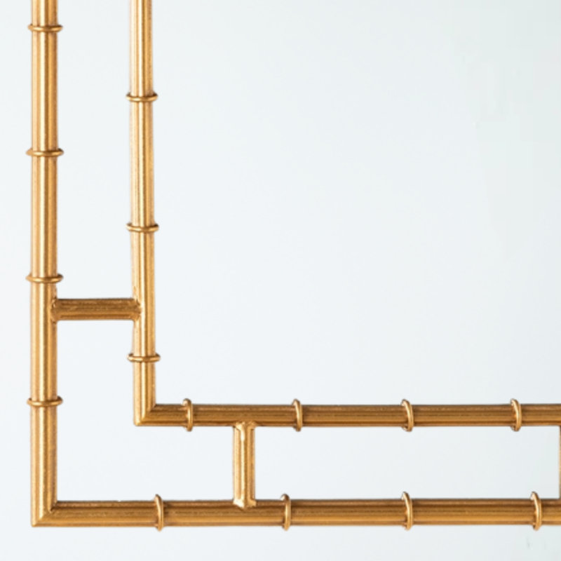 Bhikhari Flat Metal Wall Mirror with Antique Gold Finish, 32.10" H X 21.35" W X 1.11" D