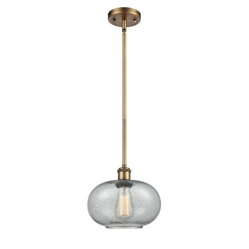 Luminaire sphère suspendu 1 lumières simple Bethlehem, Ampoule non incluse, Anthracite, Laiton brossé