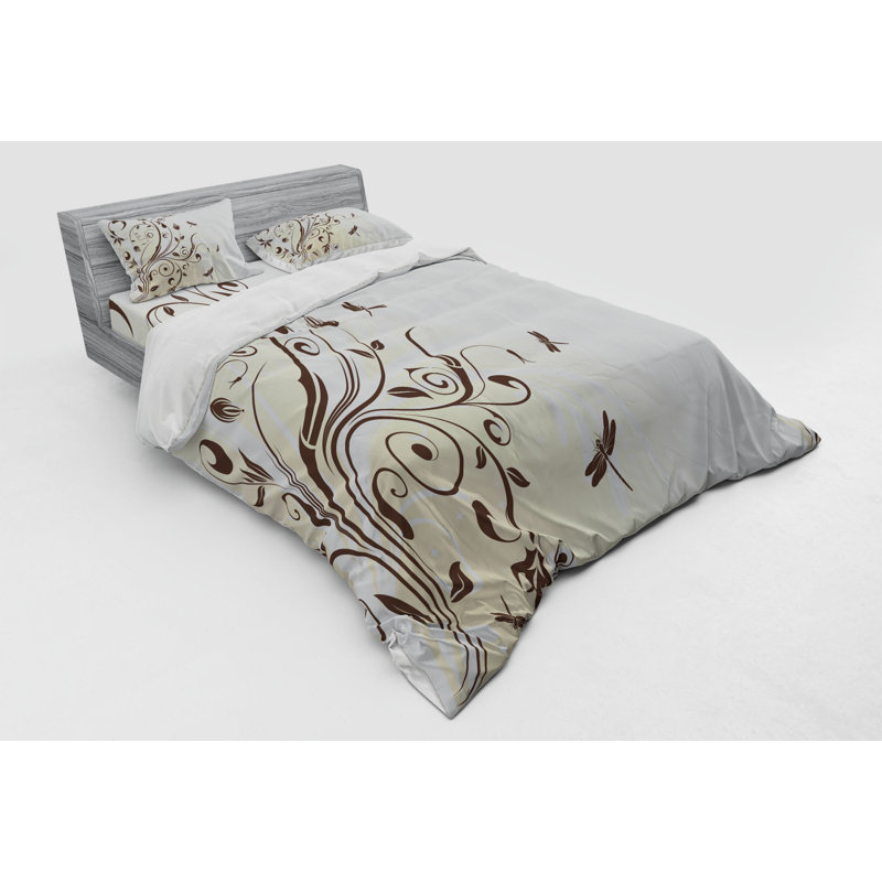 Dragonfly Farmhouse / Country Polyester Duvet Cover, Queen Duvet Cover + 3 Additional Pieces