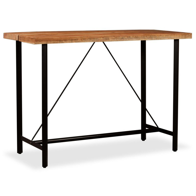 Milton Acacia Rectangular Wood Top Dining Table, H107 x W150 x D70cm, Brown