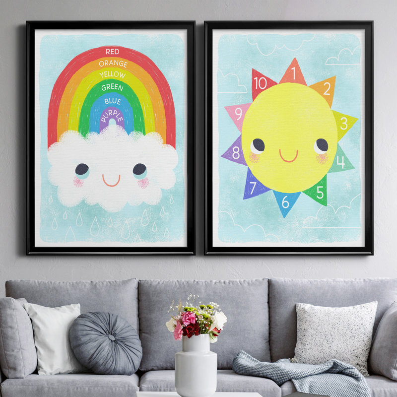Rainbow Colors, reproduction encadrée de qualité supérieure - prête à être accrochée, Noir, H 30,5 po x l 42,5 po x P 3 po