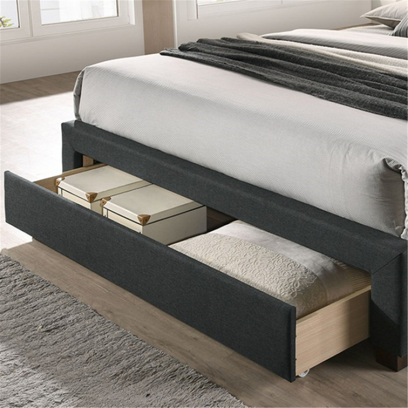 Abroms Upholstered Platform Storage Bed, King, Dark Gray