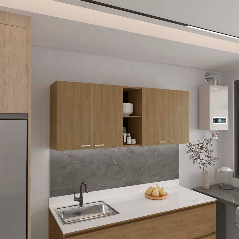Armoire murale Portofino 150 avec support à vaisselle en chêne