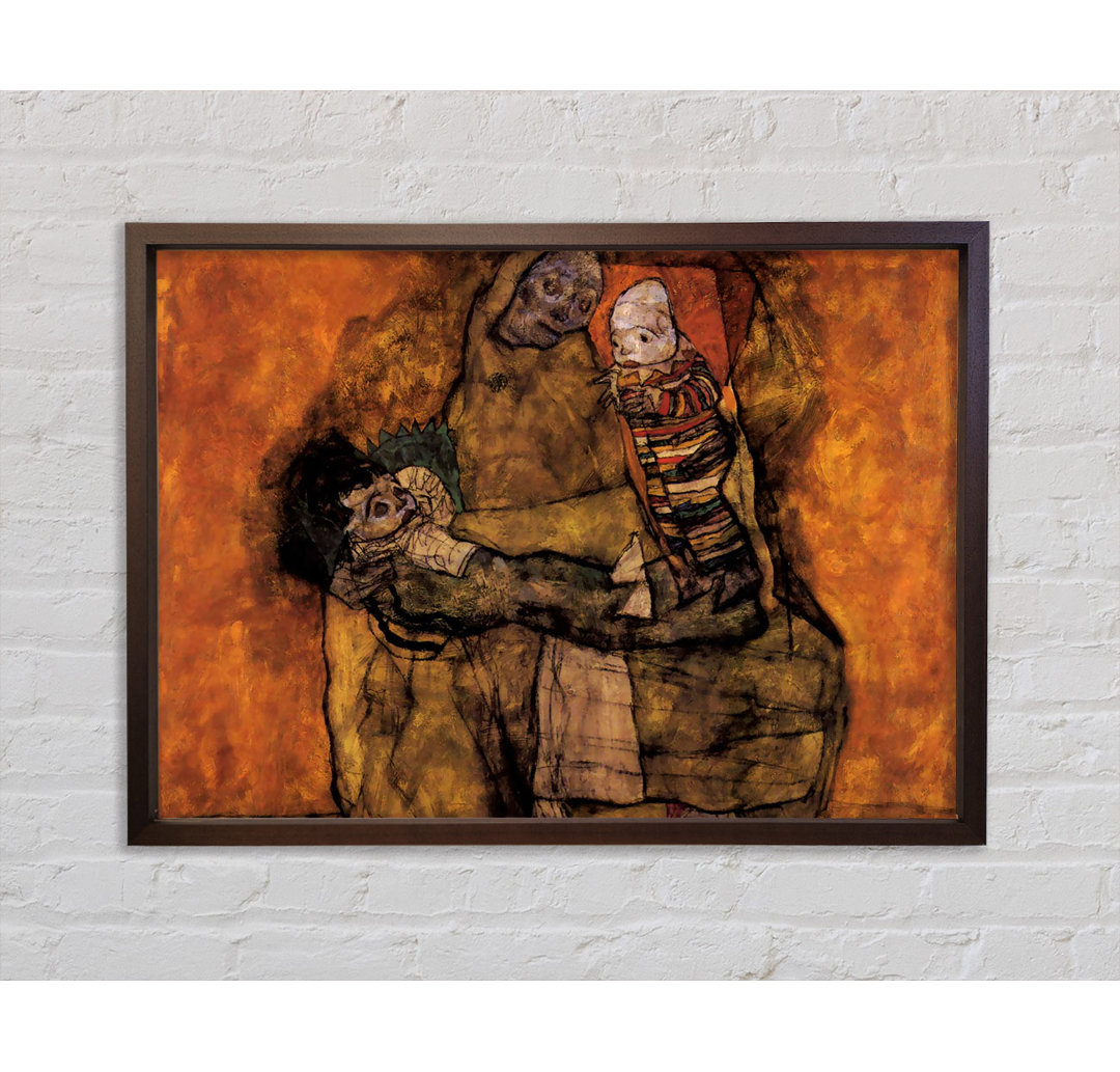 Schiele MoTher With Two Children - Single Picture Frame Kunstdrucke auf Leinwand