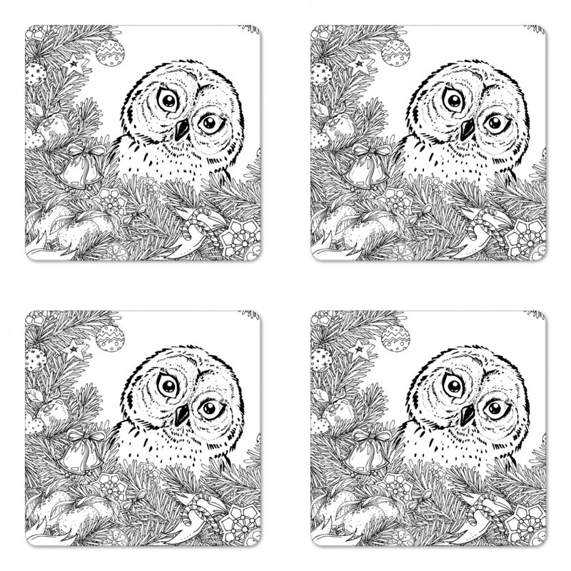 Sous-verre à imprimé hibou
