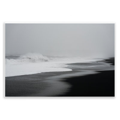 Cresting Waves Black Sand Coast Wall Plaque, design by Jade Sharp Photo