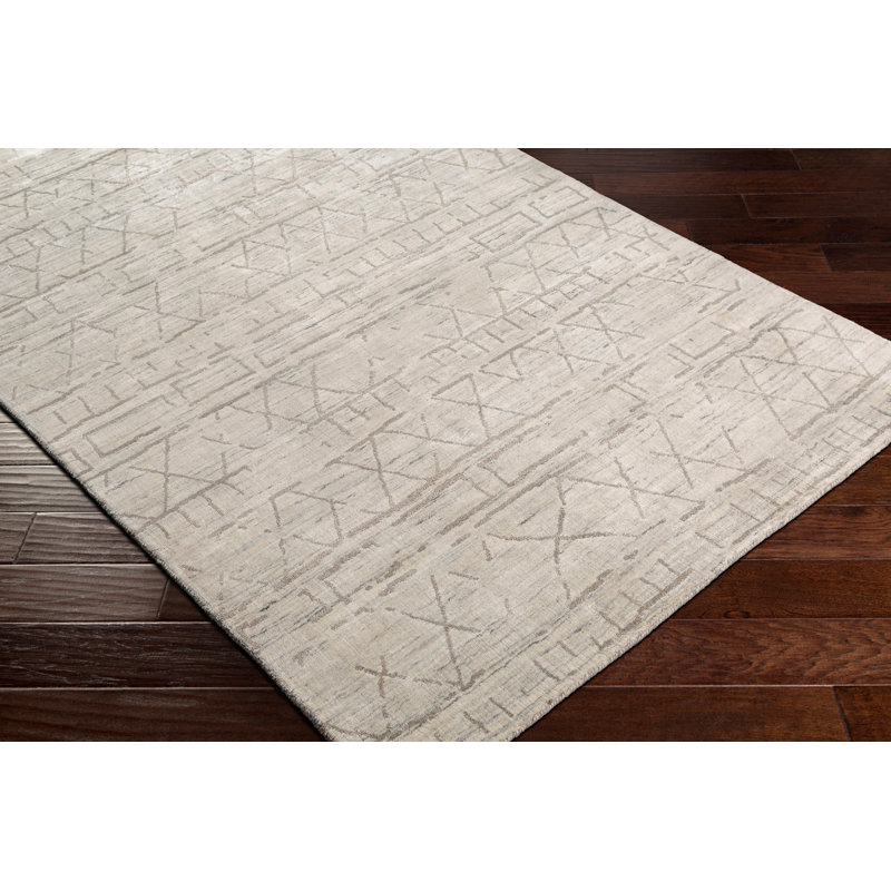 Hand Loomed Geometric Indoor Rug, Rectangle 6' x 9'