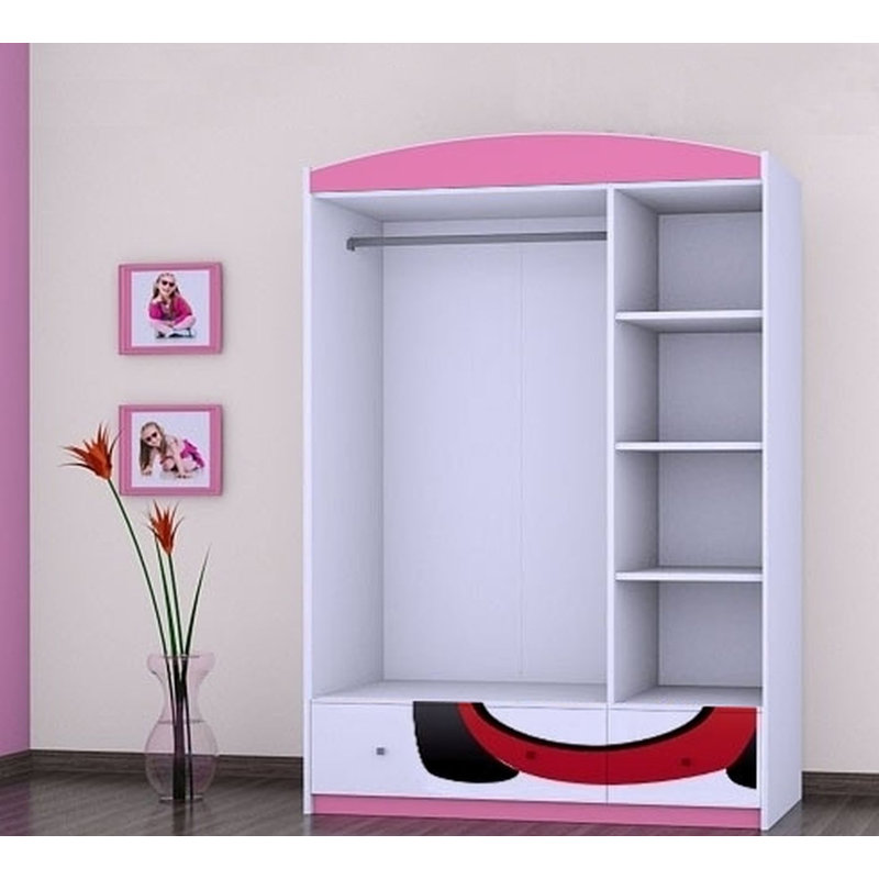 Olin 3 Door Wardrobe, Pink