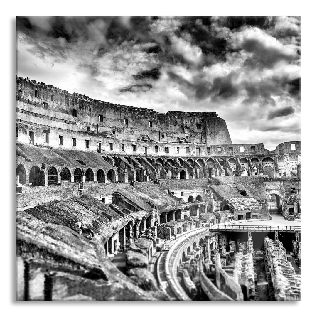 Ungerahmtes Foto auf Glas "Colosseum in Rome from the Inside"