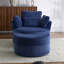 41"W Crescent Upholstered Velvet Swivel Accent Chair-248865823