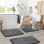 Ensemble de 3 tapis de bain en mousse viscoélastique ultra doux et absorbant avec envers antidérapant Aighan