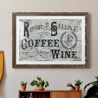 «Rise Shine Wine», reproduction d'art graphique sur papier encadré