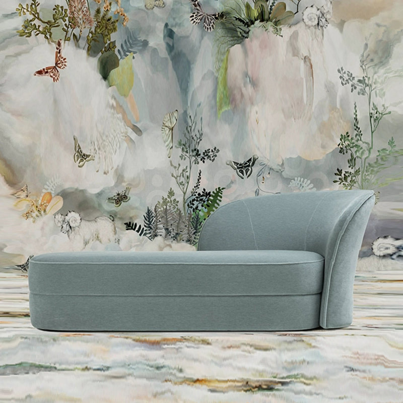 Chaise longue décontractée en flanelle de mode créative, Orienté à droite