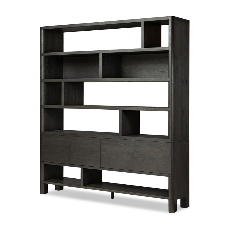 Hecate Wide Bookcase, Smoked Black