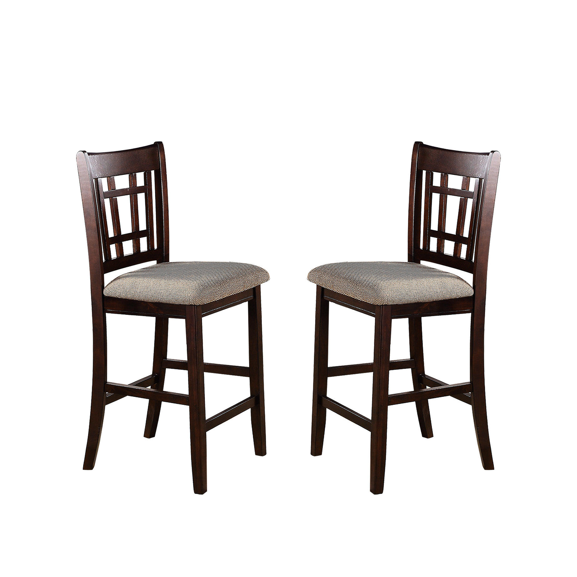 Alcott Hill® Brown Counter-Height Chairs ( Of 2). Solid Wood Build With ...