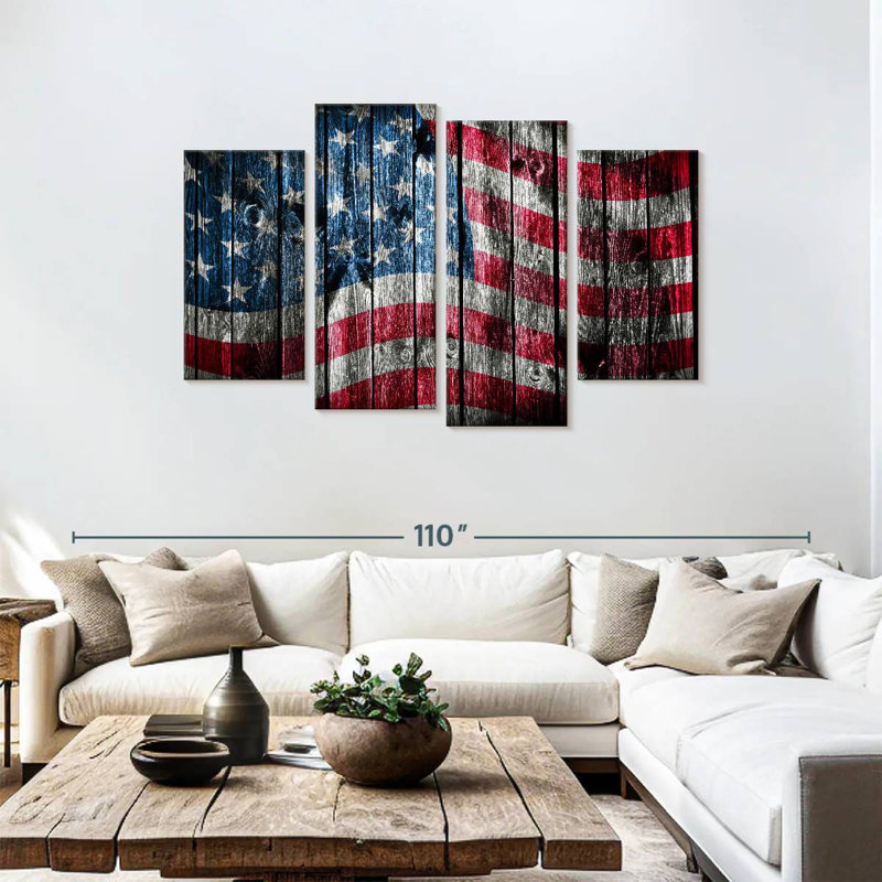 Drapeau américain Borges Grungy, H 48 po x l 75 po