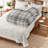 Cozy Faux Fur Bedding Sets, Polyester Comforter With Plaid Style For Home