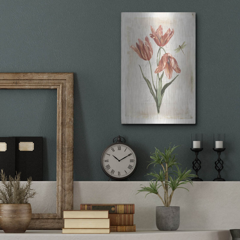 Winston Porter «Antiquarian Blooms 3» par Katie pertiet, art mural en métal, H 16 po x l 12 po