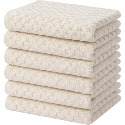 Torchons 100% coton éponge doux et super absorbants, torchon réutilisable de 380 g / m² avec boucle de suspension, grille d'ananas conçue