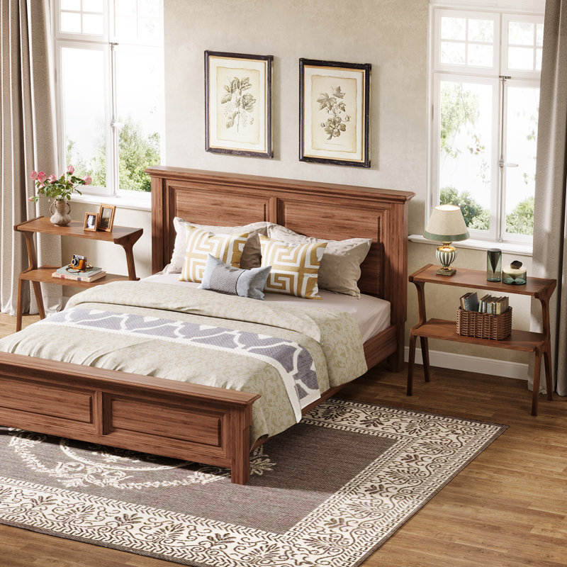Nekayla Slim End Table with Solid Wood Legs, Rustic Brown