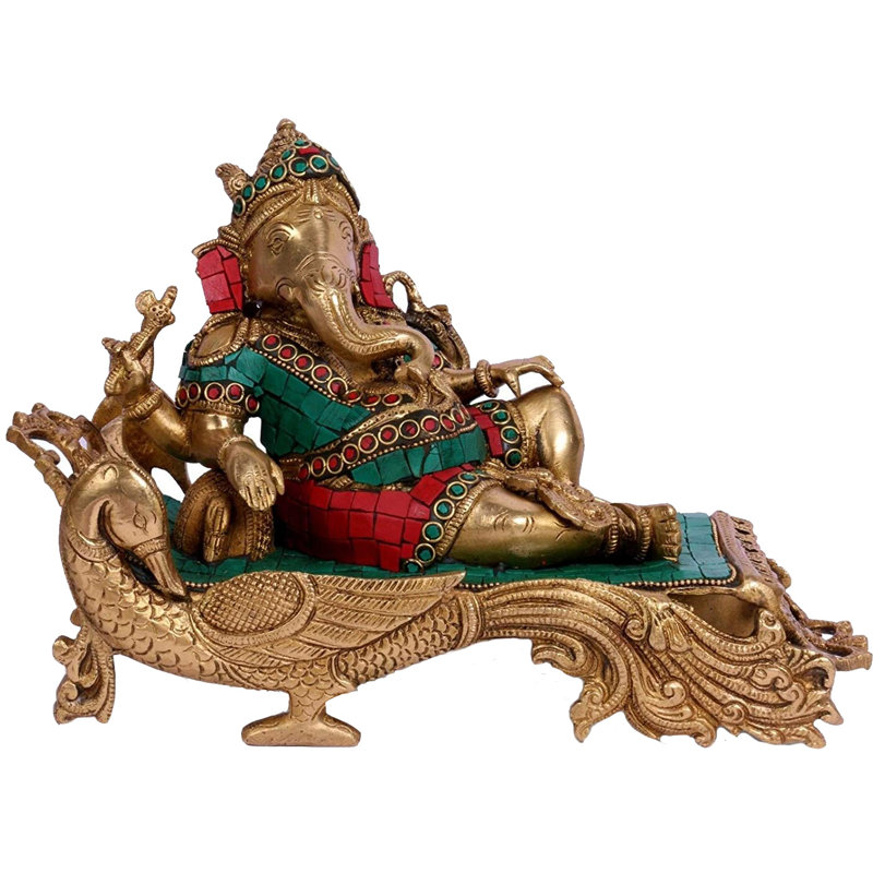 Tuscania Lord Ganesha reposant sur un paon Chowki