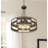 Frot Chandelier w Light Bulbs, Suspended Cable Design, Rust