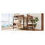 Grand lit superposé en bois massif avec tablettes et plateau de rangement, solution de couchage brune rétro pour enfants et adultes