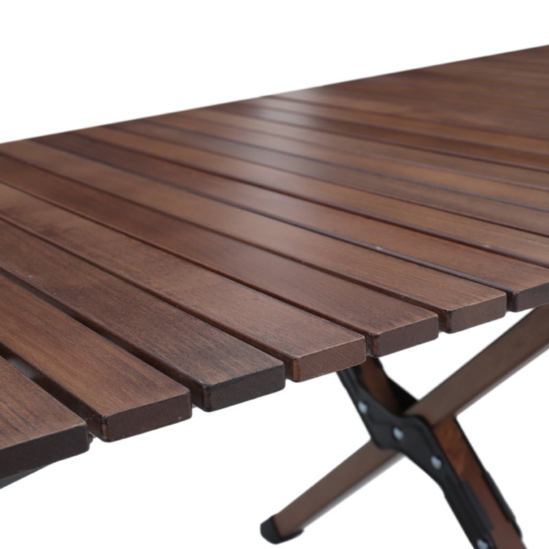 Solid Wood Square Folding Table, 45cm H x 120cm W x 60cm D, Walnut