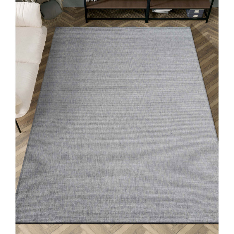 Silk Area Rug in Silver, Rectangle 8' x 10'