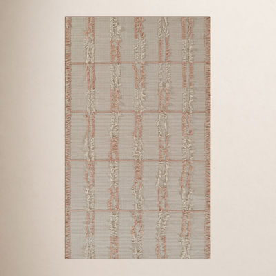 Charlie Pink Hand-Woven Striped Wool Rug