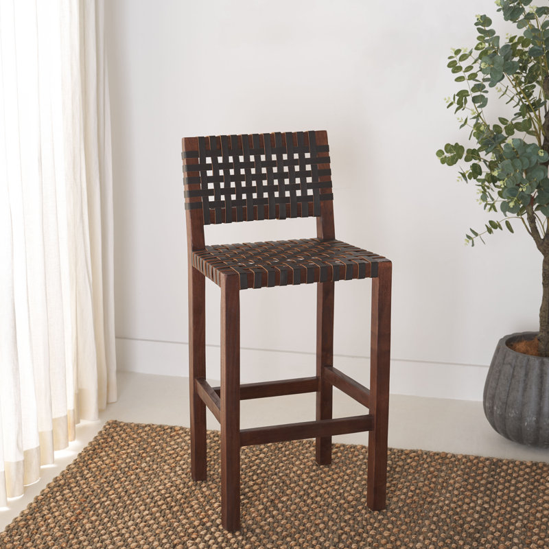Leather Counter Stool, Brown/Brown