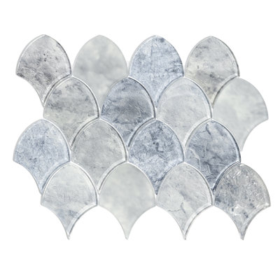 Seashell 14.63'' x 12.13'' Glass Mosaic Wall Tile