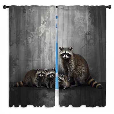 Rideaux obscurcissant et obscurcissant Family of Raccons - 2 panneaux