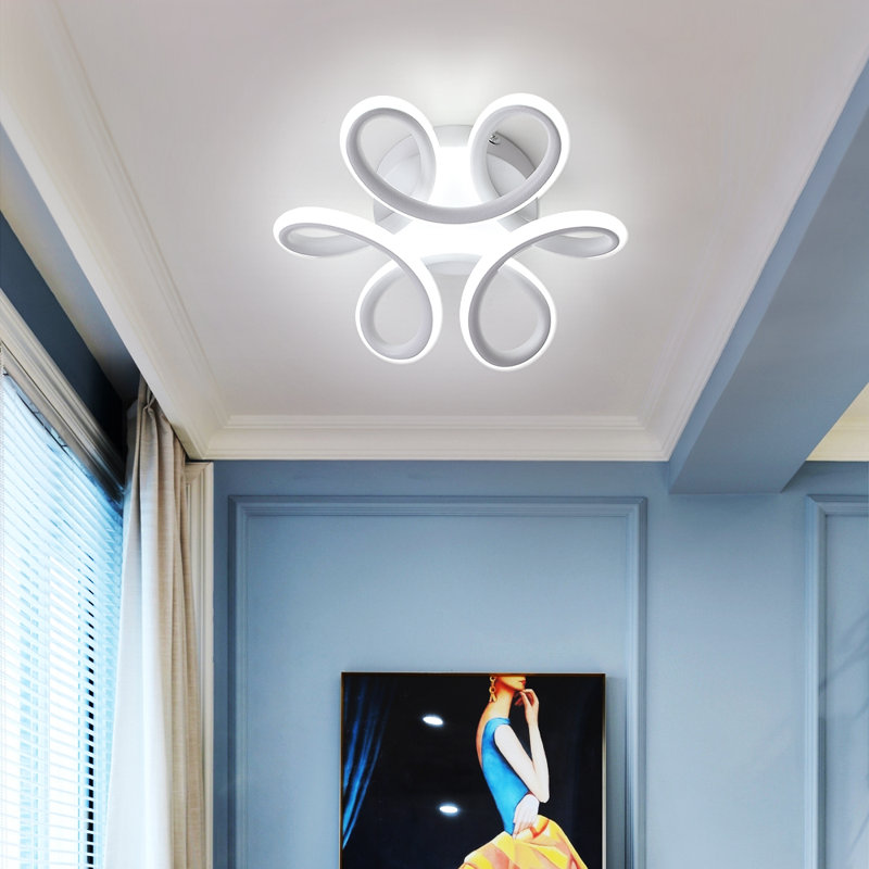 Pivoine 6 - Light 25cm LED Semi Flush Mount, White