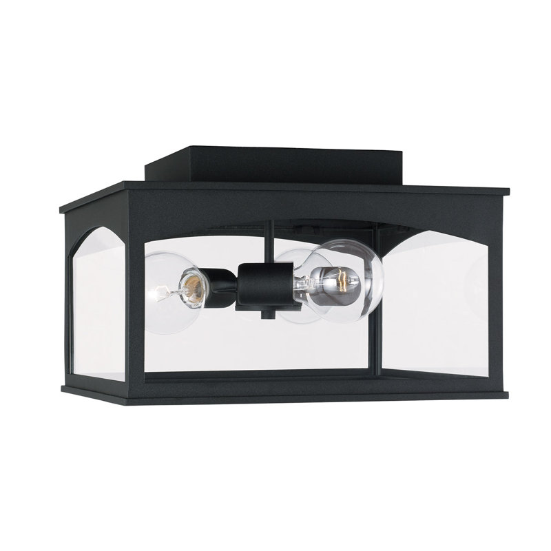 3 - Bulb Outdoor Flush Mount, Black