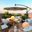 Parasol d'extérieur à DEL 10 pi - 8 baleines, stable, pour terrasse, jardin, jardin, terrasse