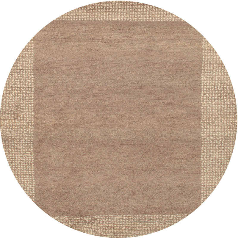 Tapis brun contemporain, Rond 5 pi