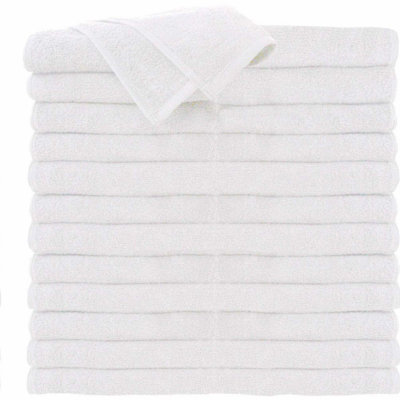 UltraSoft Pure Cotton Multi-Use Towels - 24 Pack, Ideal for Salon, Spa, Hotel, Gym - 16x27 Inches, White