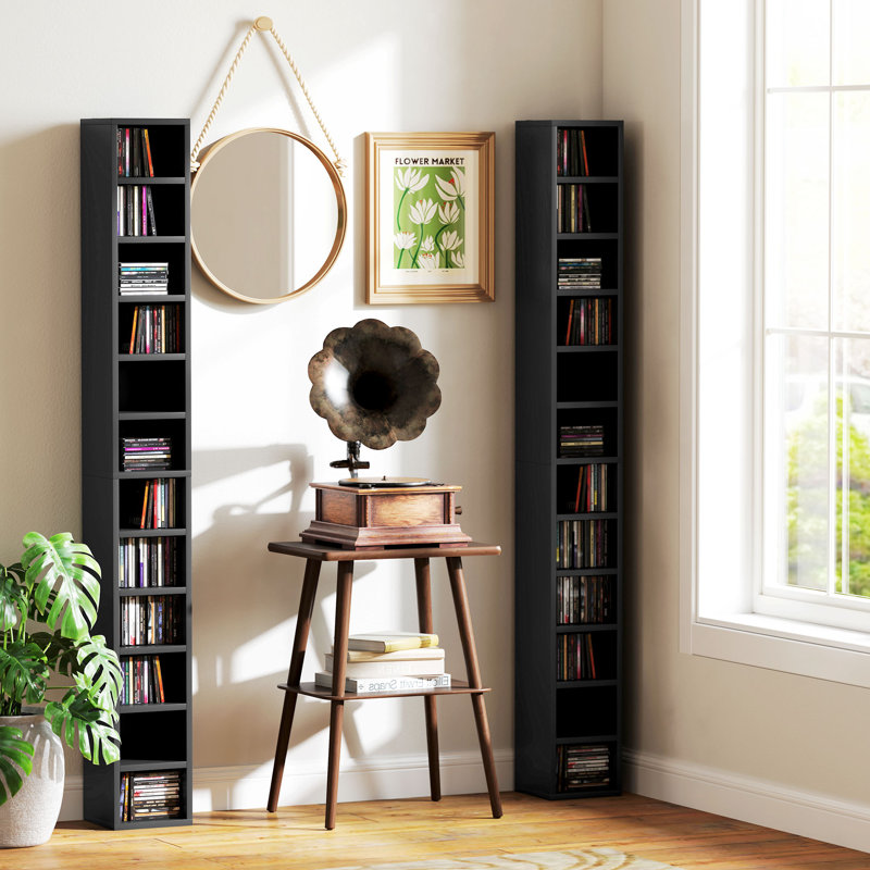 175 cm H Media Shelves, Black
