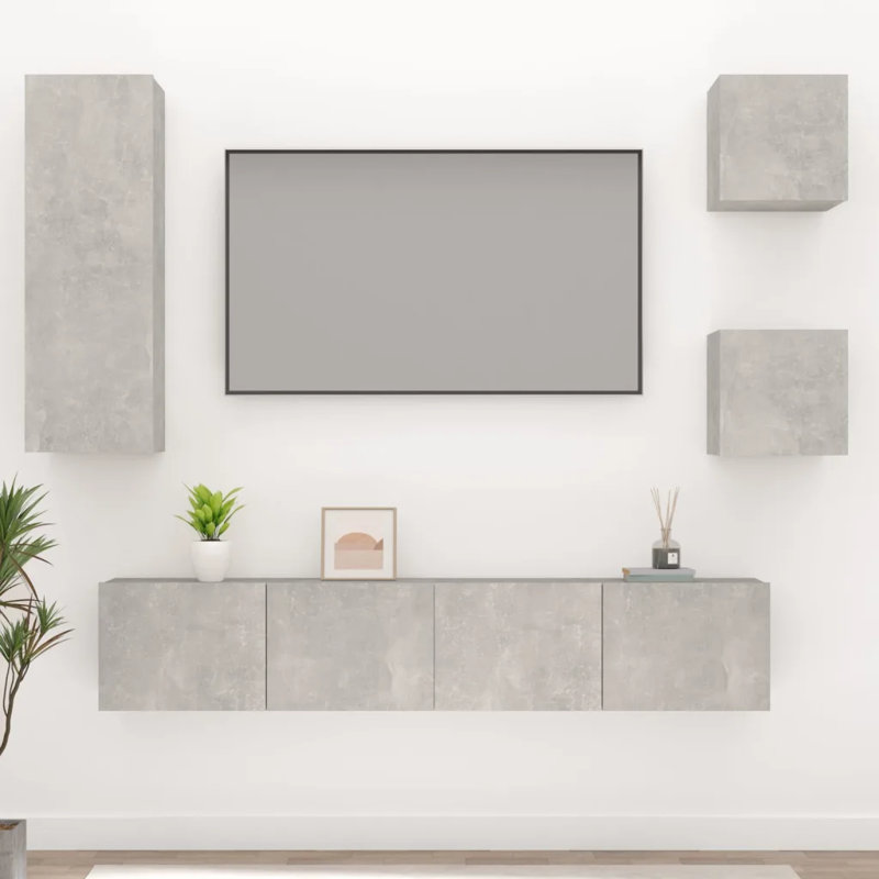 Koviljka Unfinished Floating TV Stand for TVs up to 40", Light Grey