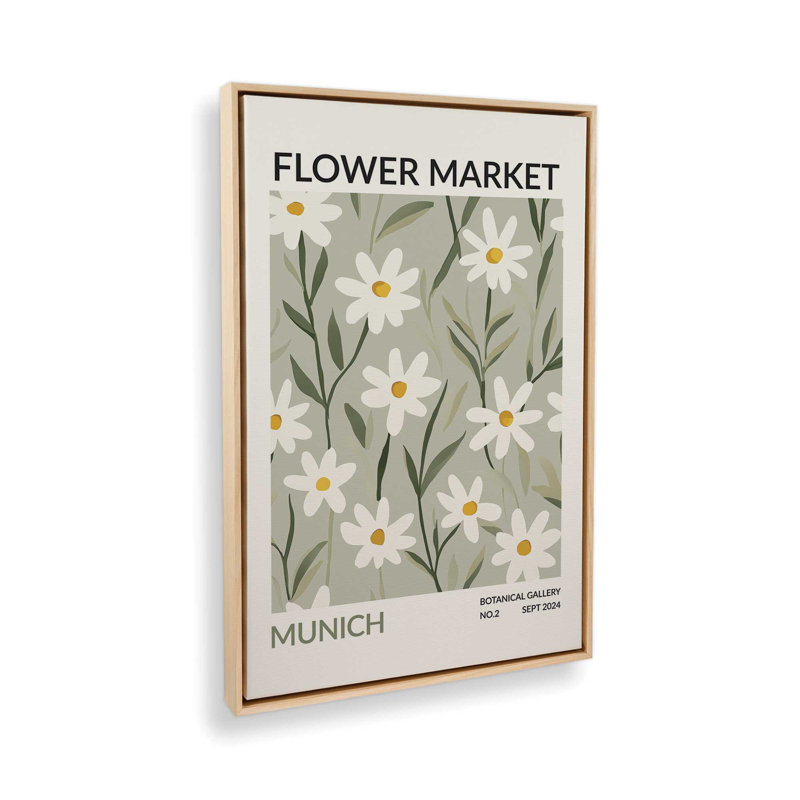 Munich Flower Market, American Maple Floater Framed, 30.75" H x 20.75" W