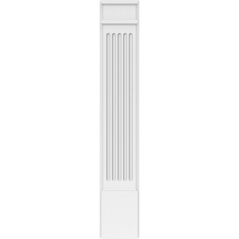 Pilastre cannelé en PVC (la paire), 48 po, 8", Base et chapiteau décoratifs