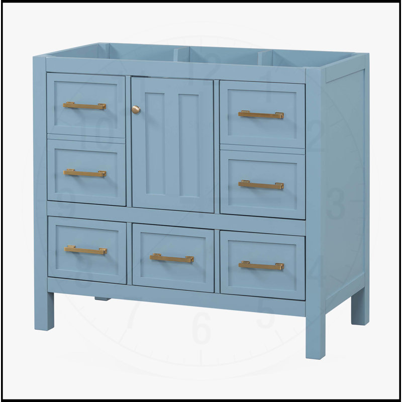 Meuble-lavabo 36 po sans lavabo, Bleu