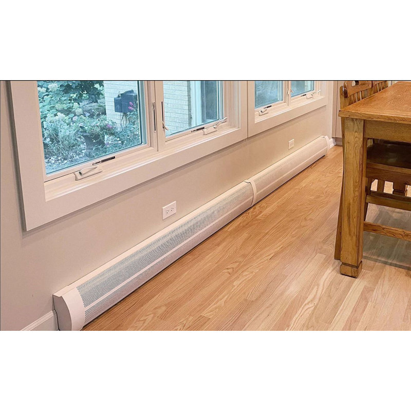 Baseboarders Elliptus Rust-Resistant Galvanized Steel Easy Slip-On Baseboard Heater Cover Coupler – White