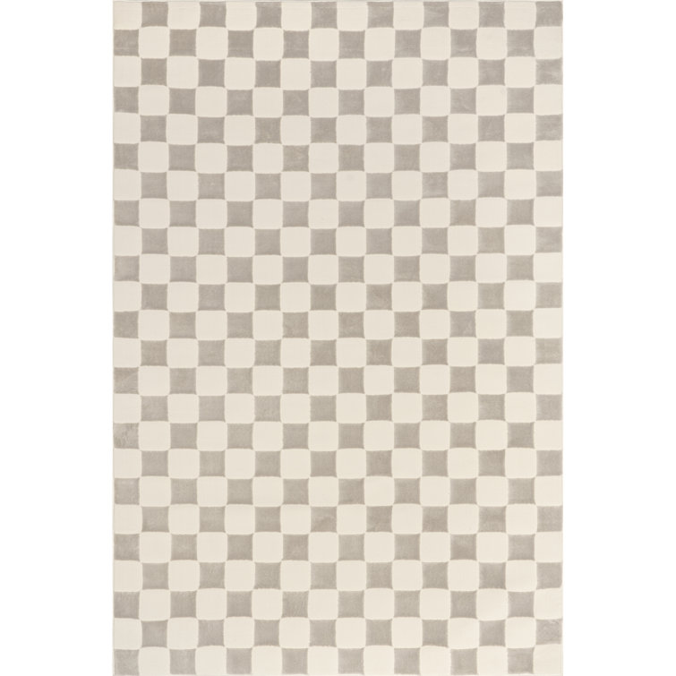 Alaiya Checkered Machine Washable Area Rug