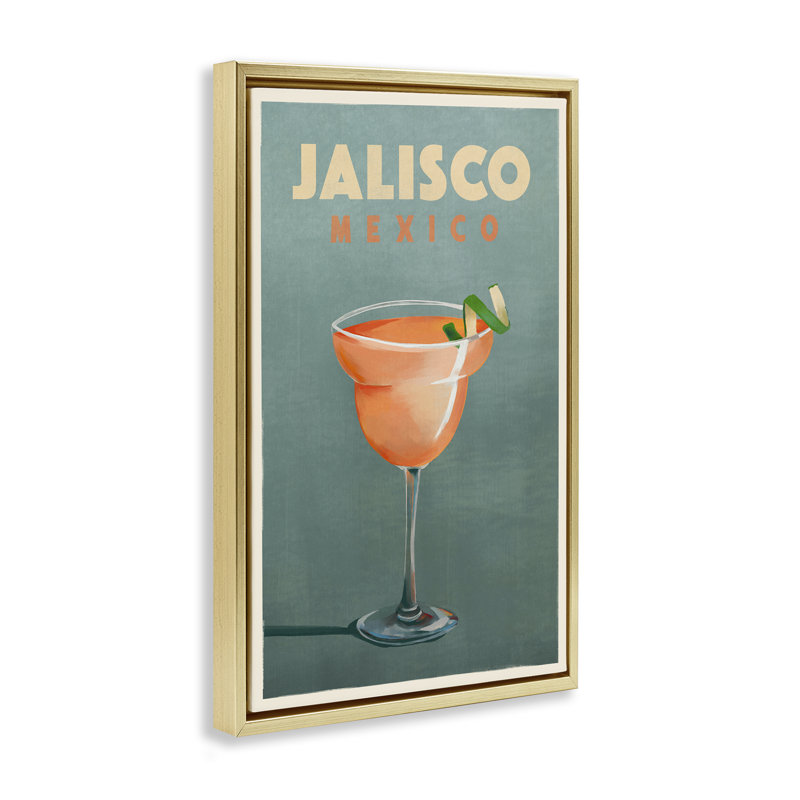 Toile flottante encadrée «Jalisco Mexico» par The Whiskey Ginger, H 31 po x l 21 po, Cadre flottant noir de jais