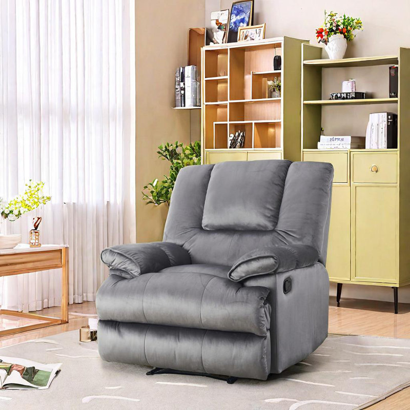 Fauteuil inclinable pivotant rembourré Noletta, Gris