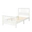 Lit plateforme simple avec tête de lit rayonnante et tête de lit en bois blanc, 10 lattes, aucun sommier requis